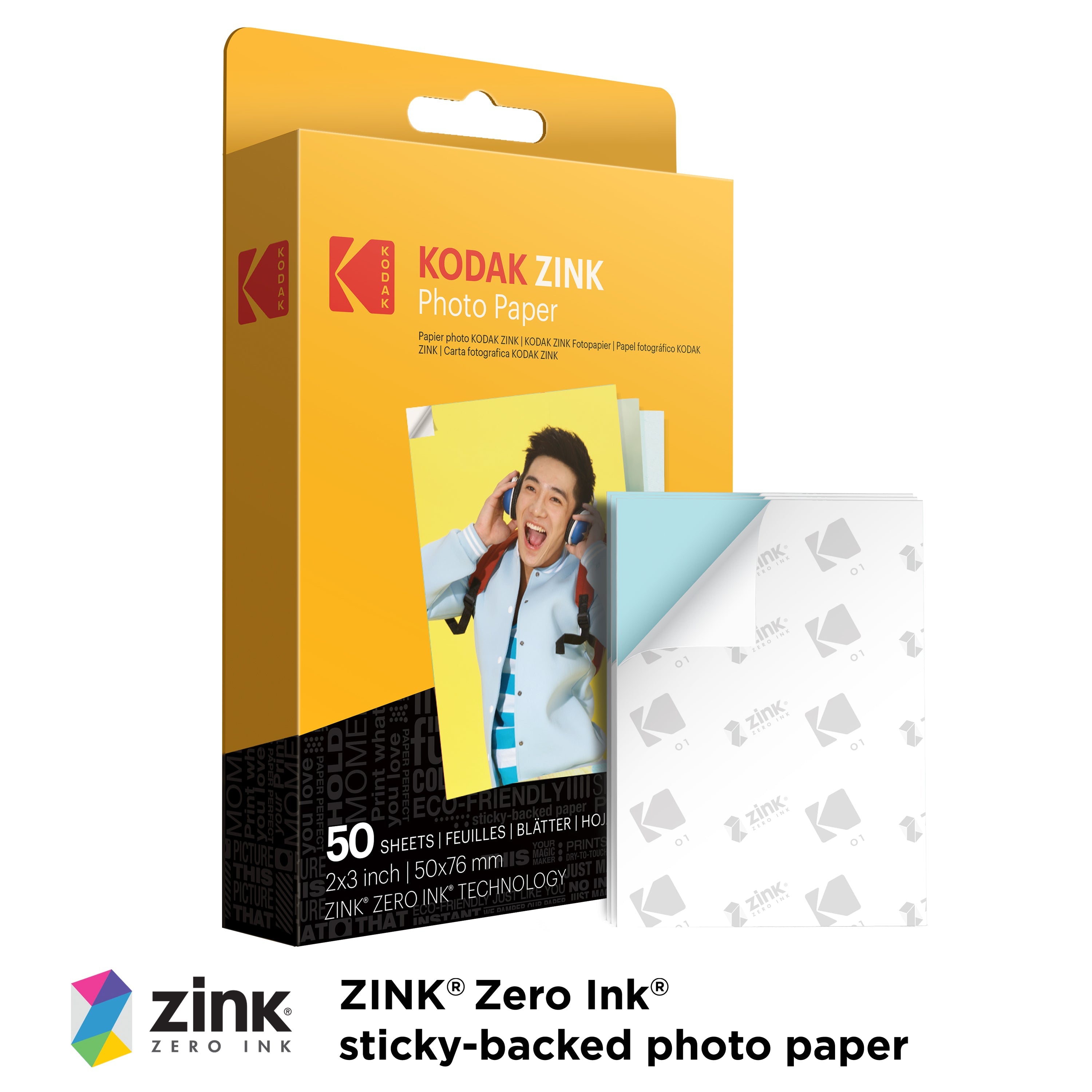 Kodak Zink Photo Paper 2x3"(50 Sheets) Compatible with PRINTOMATIC, Smile & Step Cameras & Printers