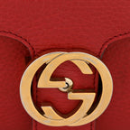 Dollar Calfskin Interlocking G Top Handle Shoulder Bag Red