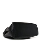 Caviar Embroidered Logo Shoulder Bag Black