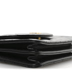 Lambskin Quilted Phone Holder Flap Black