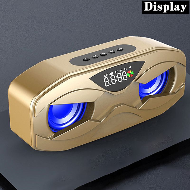 Cool Robot Design Bluetooth Speaker LED Rhythm Flash Wireless Loudspeaker FM Radio Alarm Clock TF Card Support Subwoofer