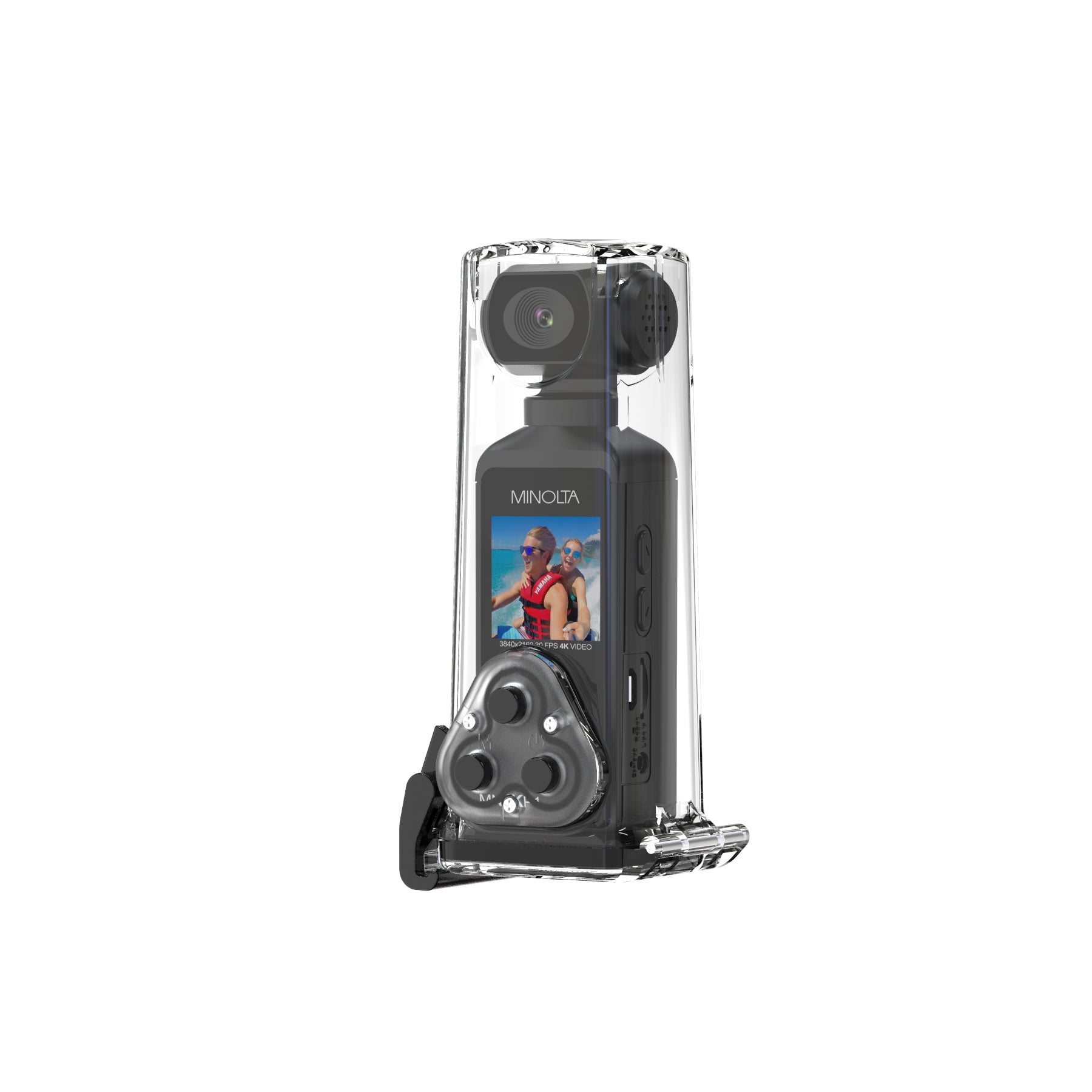 MINOLTA MN4KP1 4K Ultra HD Pocket Camcorder w/WiFi & Waterproof Housing (Blue)