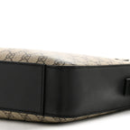 GG Supreme Monogram Flat Messenger Bag Beige Black New Acero