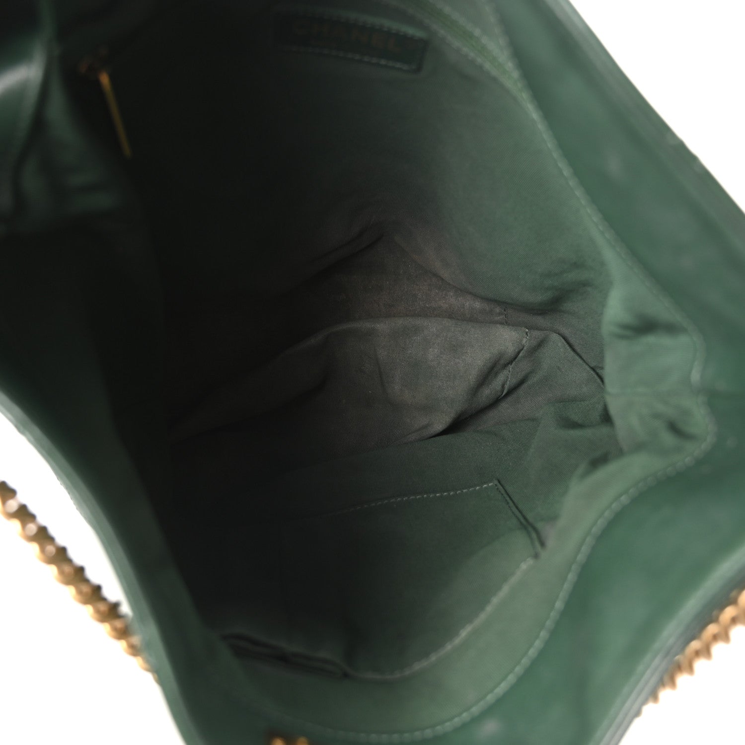 Calfskin Stitched Large Button Up Hobo Dark Green