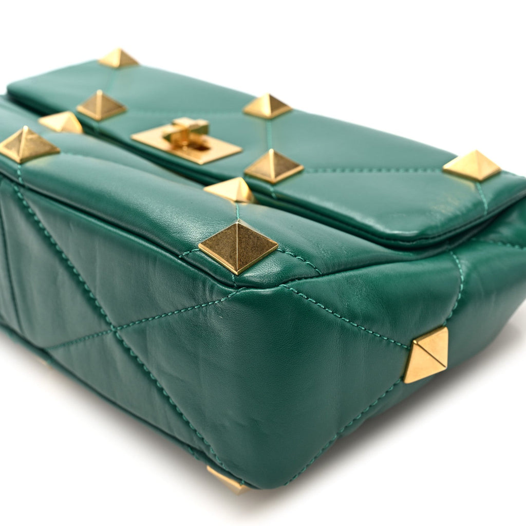 Nappa Medium Roman Stud Shoulder Bag Jungle