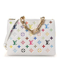 LV x TM Lambskin Embossed Monogram Coussin PM White Multicolor