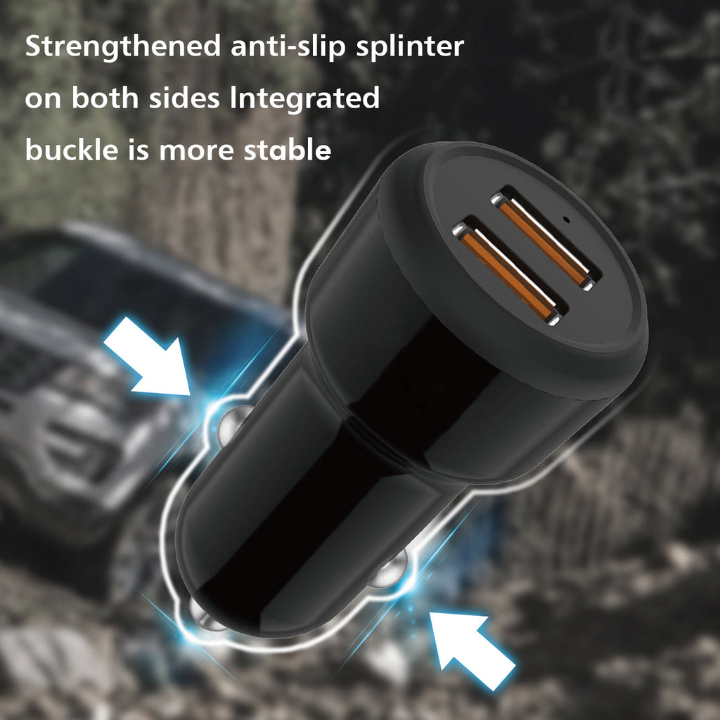 Reiko 8 Pin Portable Car Charger With Built In 3 Ft Cable In Black