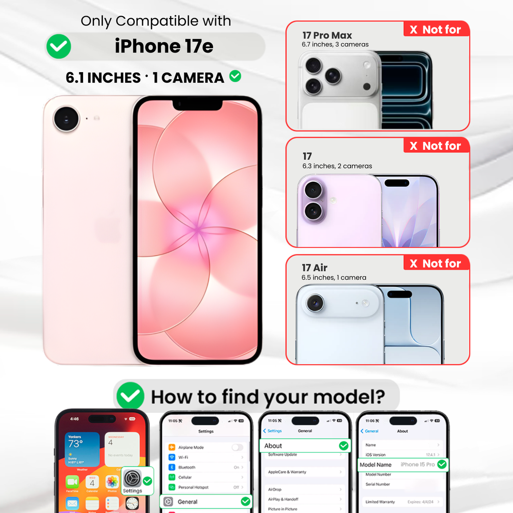 [DIS] Entronix Case Compatible with iPhone 17e - [Hard Back] Glitter Clear