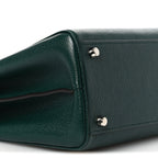 Grainy Calfskin Medium Zumi Top Handle Bag Vintage Green