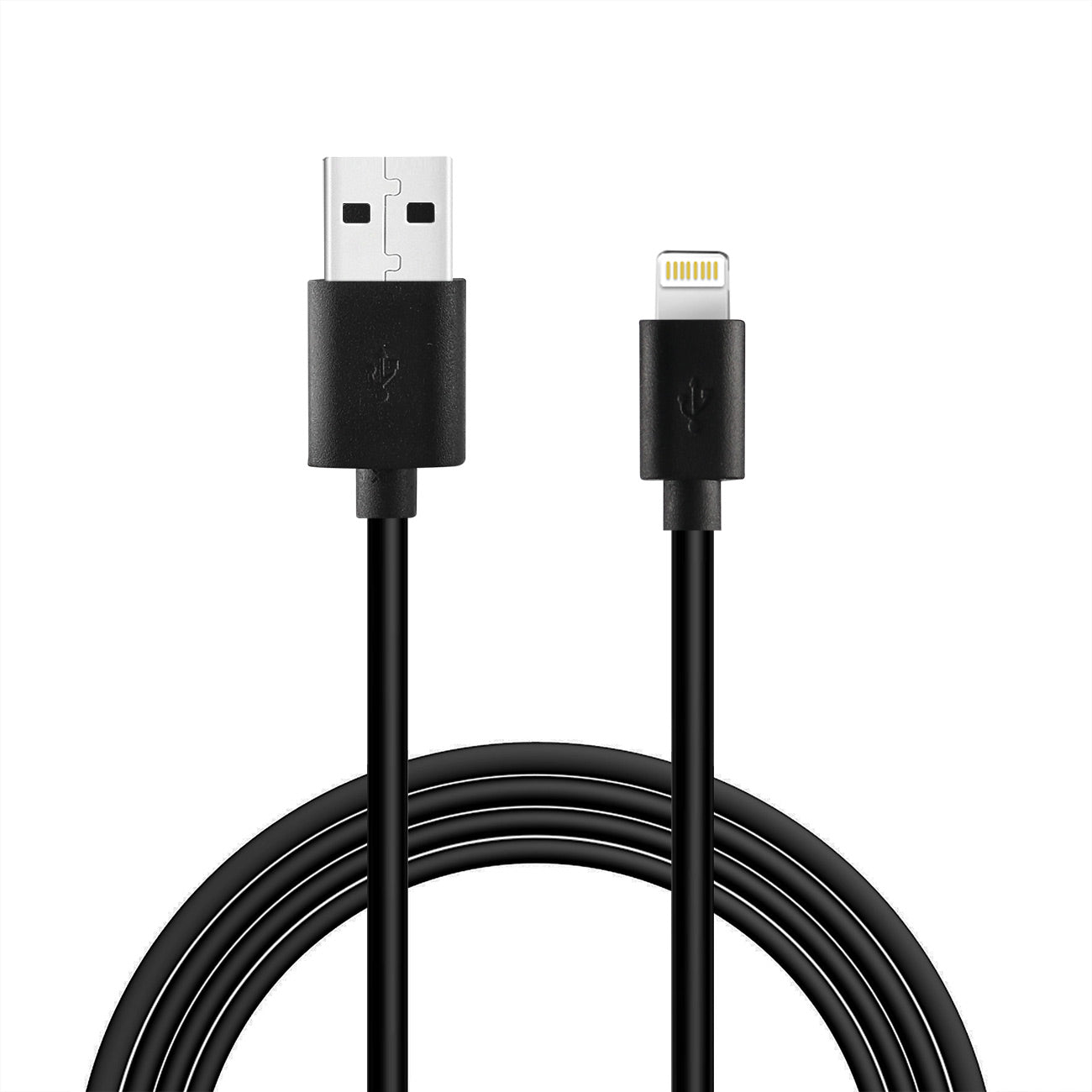 Reiko 3.3Ft Pvc Material 8 Pin Usb 2.0 Data Cable In Black And Simple Packaging