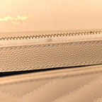 Grain De Poudre Matelasse Chevron Monogram Chain Wallet Nude Powder