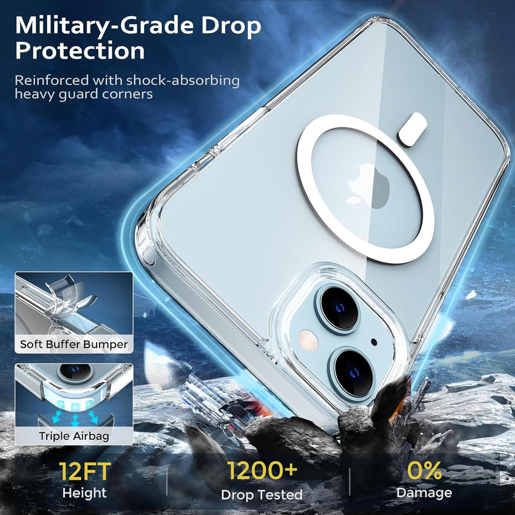 Entronix [Magnetic] Case Compatible with iPhone 16E - [Hard Back] Thick Clear