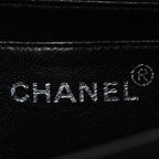 Canvas Quilted Letter Printed Flap Black