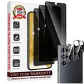 Entronix Anti-Spy Privacy Screen Protector & Camera Lens Protector Compatible with Galaxy S21 Ultra - [3+2] 5-Piece Combo