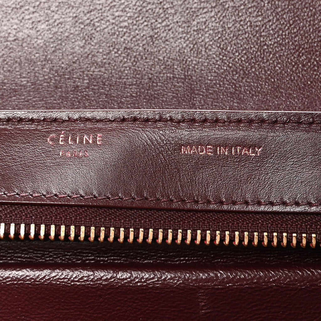 Satin Baby Grained Calfskin Small Tri-Color Trapeze Carmin