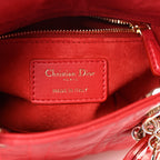 Calfskin Cannage Dioramour Mini Lady Dior Bag Bright Red
