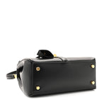 Satinated Calfskin Small 16 Top Handle Bag Black