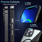 Entronix [Magnetic] Case Compatible with iPhone 13 Pro Max - [Clear Back] Soft Matte Frame