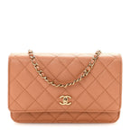Caviar Quilted CC Turnlock Wallet On Chain WOC Brown