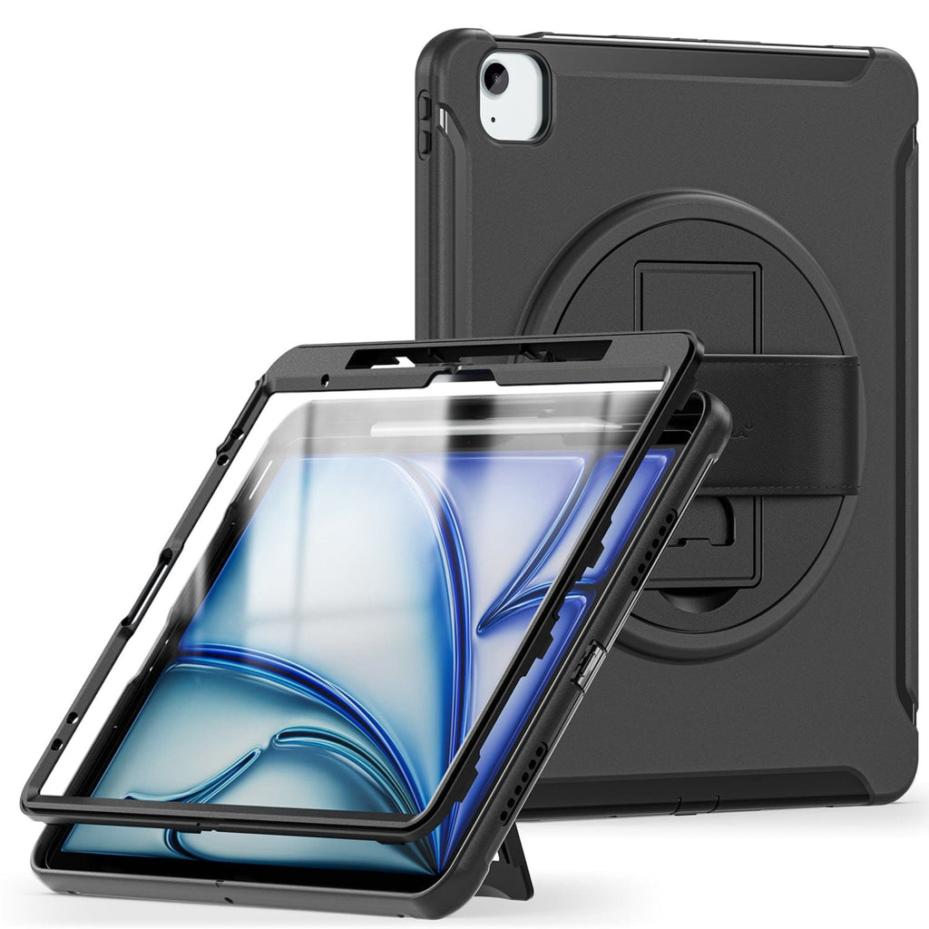 SAHARA - Raider Series Heavy Duty Case with Hand Strap for Apple iPad Air 13" M3/M2 - Scorpion Black