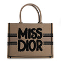 Canvas Embroidered Medium Miss Dior Graffiti Book Tote Beige Multicolor