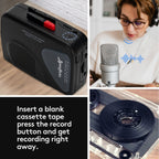Portable Cassette Players Recorders FM AM Radio Walkman Tape Player Built In Mic External Speakers Manual Record
