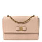 Printed Calfskin Ginny Shoulder Bag Beige