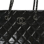 Calfskin Quilted Small Coco Soft Tote Black