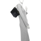 Patent Pony Hair Small Pocket Tote Black