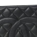 Caviar Quilted Medallion Tote Black