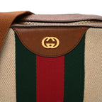Vintage Canvas Web Shoulder Bag Sand Cuir