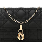 Lambskin Cannage Chain My Dior Daily Chain Pouch Black