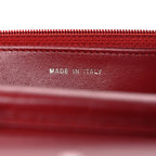 Lambskin Camellia Embossed Wallet on Chain WOC Red