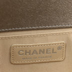 Iridescent Calfskin Quilted Strass Medium Paris Dallas Boy Flap Dark Khaki