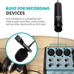 Movo LV8-C Broadcast-Quality XLR Lavalier Mic - Cardioid Condenser