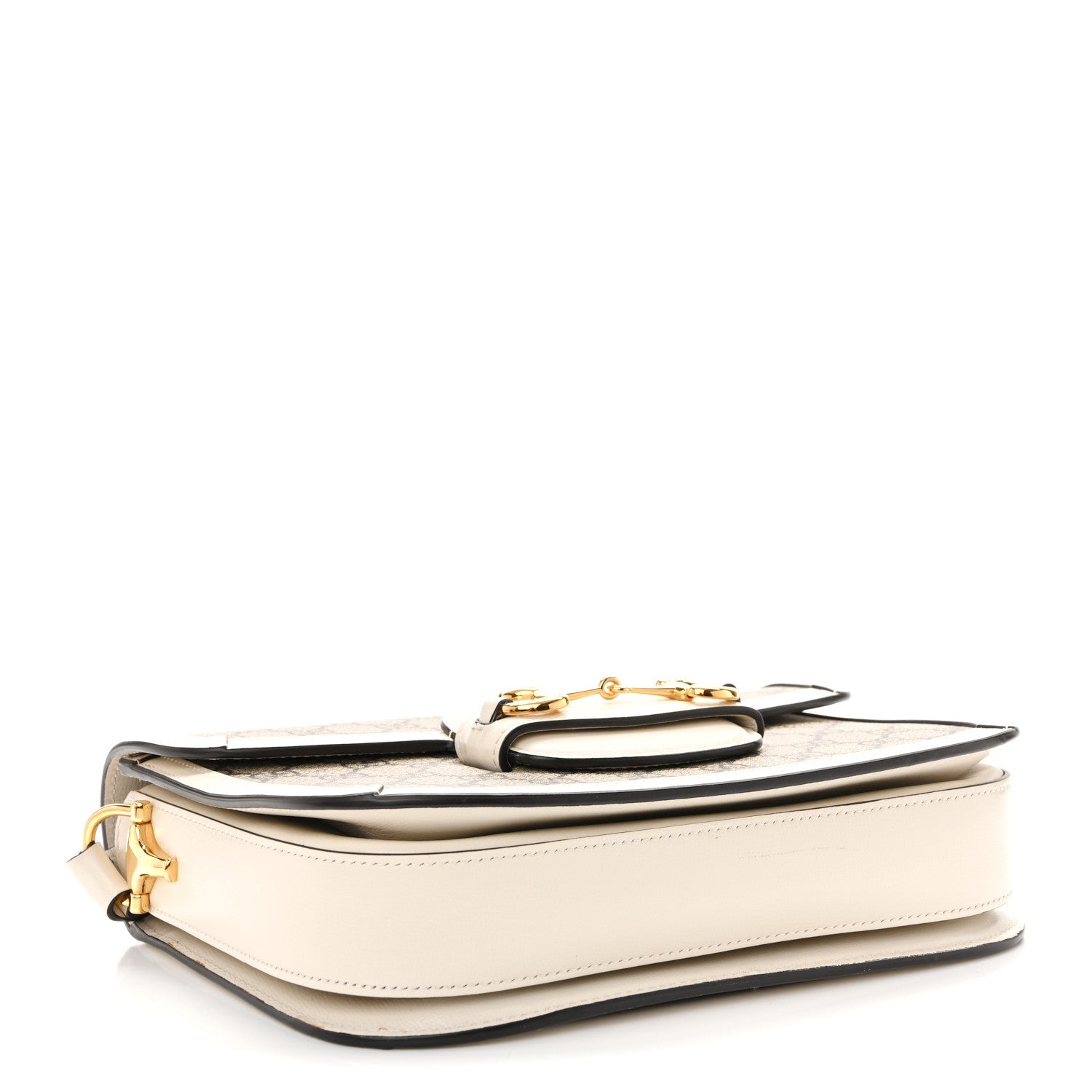 GG Supreme Monogram Horsebit 1955 Shoulder Bag Beige Mystic White
