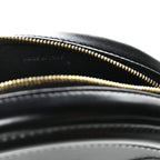 Smooth Calfskin Cuir Small Triomphe Oval Crossbody Purse Black