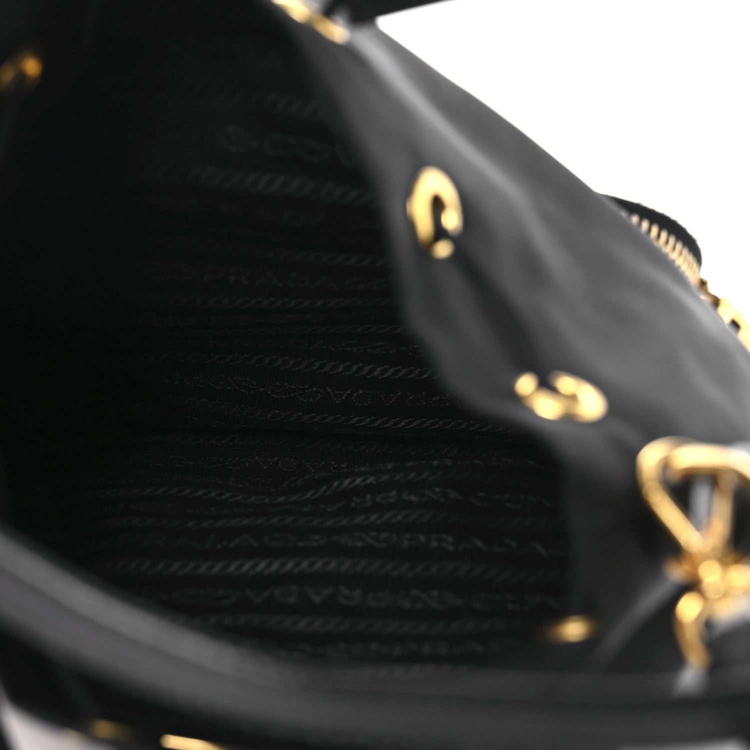 Saffiano Tessuto Nylon Mini Bucket Crossbody Bag Black