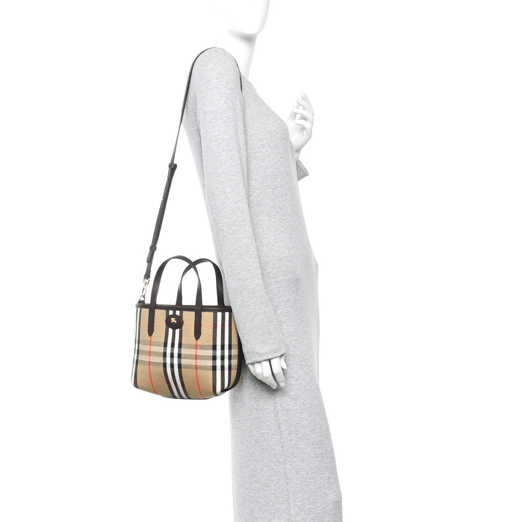 Grainy Calfskin Mini Reversible Tote Peat Sand
