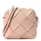 Lambskin Maxi Intrecciato Mini Cassette Camera Bag Macaroon