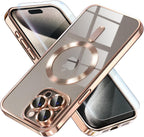 Entronix Bundle Compatible with iPhone 15 Pro - [Magnetic] Luxury Glossy Case & 1 Clear Screen Protector