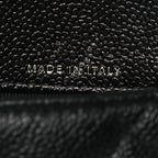 Caviar Fabric Foldable Tote Bag With Chain Black Multicolor
