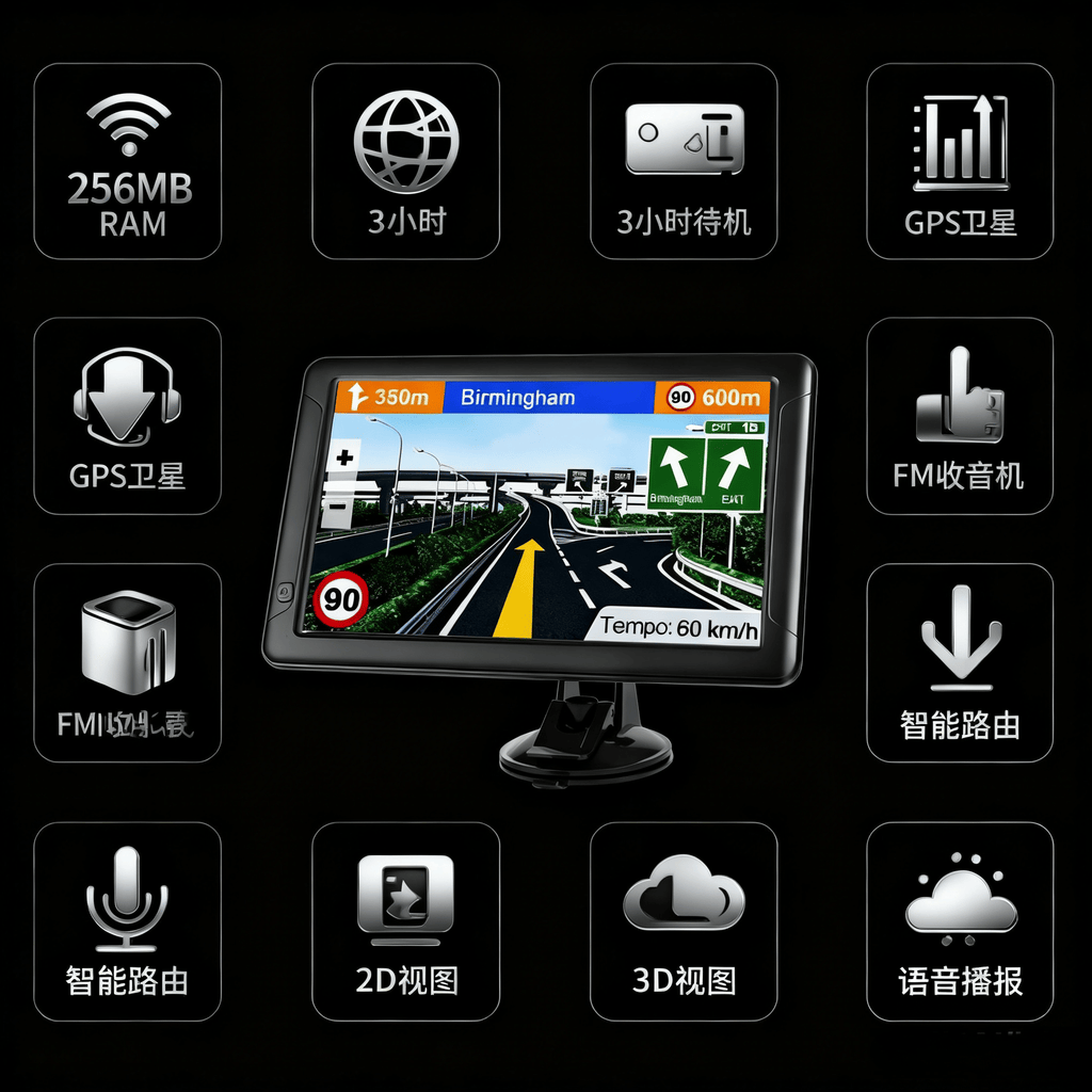 Latest upgrade in 2025, car GPS navigator, 9-inch navigation system, lifetime map updates, real-time voice assistant broadcasting, speed limit warning reminder, safe and reassuring driving