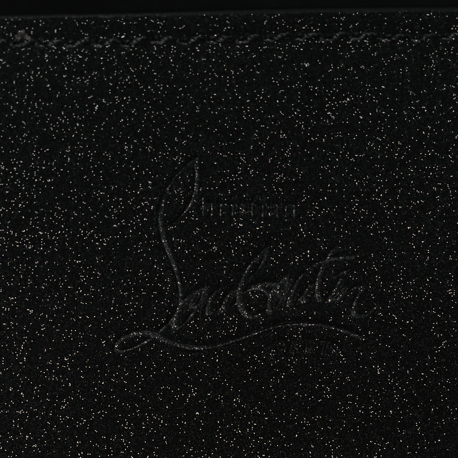 Suede Glitter Calfskin Embellished Paloma Clutch Black
