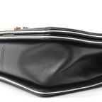 Calfskin Quilted Medium Boy Top Handle Flap Black