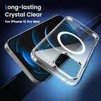 Entronix [Magnetic] Case Compatible with iPhone 12 Pro Max - [Hard Back] Thick Clear