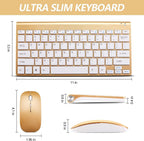Wireless Keyboard and Mouse Combo, Compact Quiet Wireless Keyboard and Mouse Set 2.4G Ultra-Thin Sleek Design for Windows, Computer, Desktop, PC, Notebook, Laptop