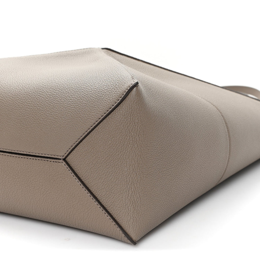 Grained Calfskin Medium Puzzle Fold Tote Taupe