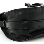 Calfskin Mini Marcie Metal Bar Trim Crossbody Bag Black