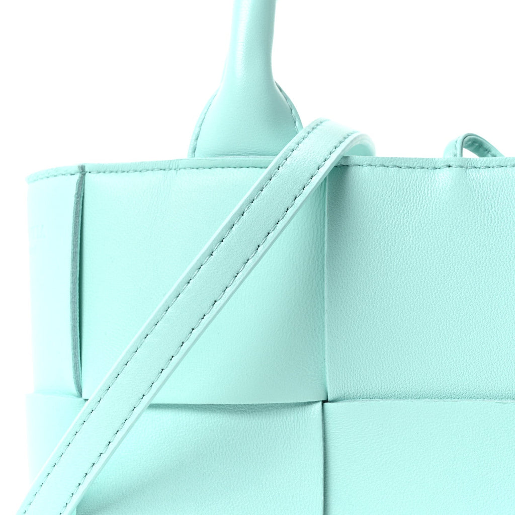 Grained Calfskin Maxi Intrecciato Mini Arco Tote Pale Blue